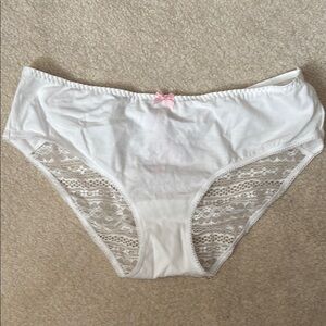 White Lace Detail Bikini Panties